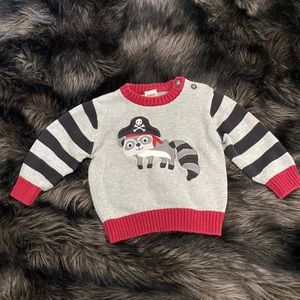 Gymboree 12-18 month pirate raccoon sweater